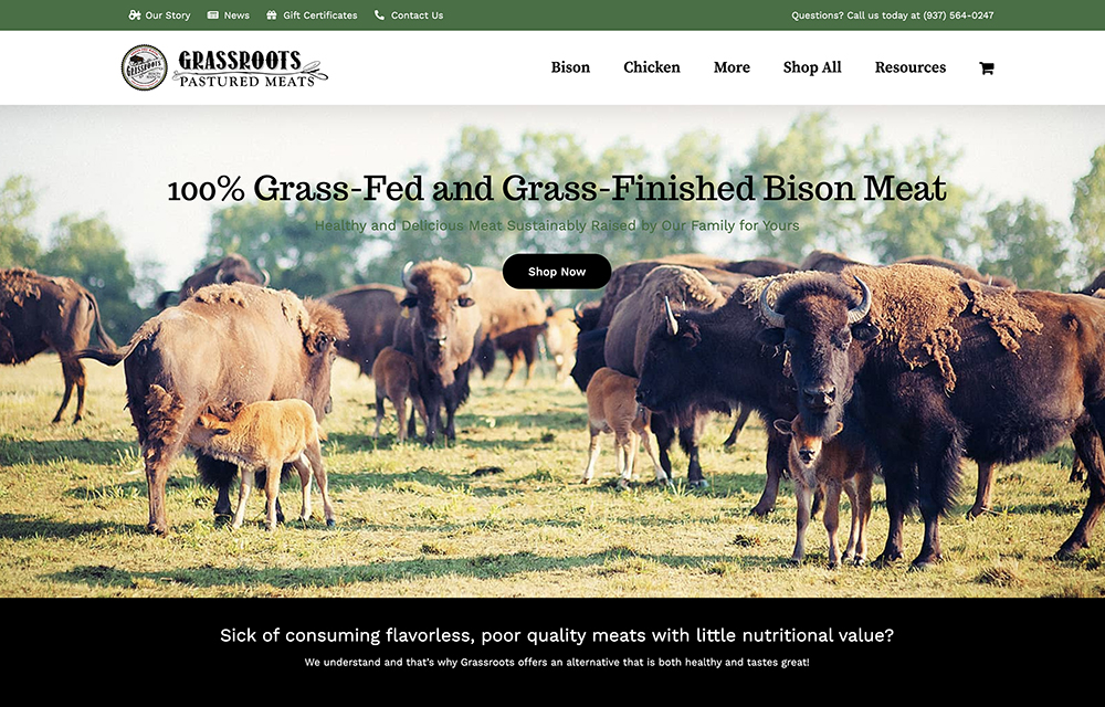 Grassroots Bison Ranch Website | Welborn Creative